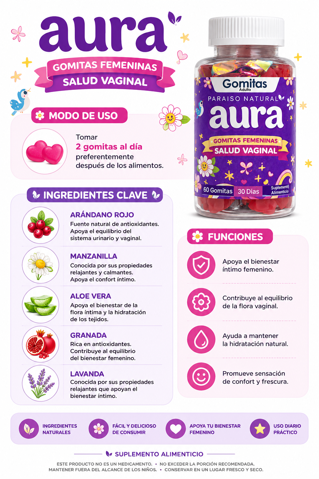 Gomitas. Aura C/60 BBP Paraiso Natural