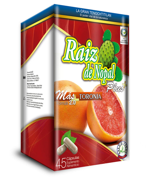 Cápsula Raíz de Nopal + Toronja c/45 La Gran Tenochtitlan